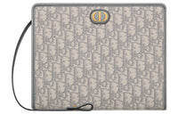DIOR 30 Montaigne Fabric Toiletry Bags Clutches Medium Size Women's Gray