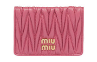 MIU MIU Matelassé Nappa Leather Card Holder Women's Pink