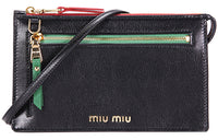 MIU MIU Calfskin Crossbody Bag Shoulder Bag Mini Women's Black