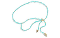 CHANEL Metal Glazed Pearls Gemstone Rhinestone Waist Chain Women's Blue