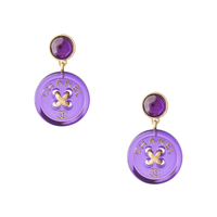 CHANEL Earrings Women's Purple