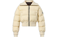 LOUIS VUITTON Solid Color Lapel Cropped Down Jacket Women's Beige