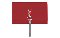 SAINT LAURENT Leather Fringe Bag, Crossbody Bag, Shoulder Bag Women's Cupid Red