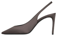 SAINT LAURENT Zoe Slim Heel High Heels 8.5cm Women's Gray