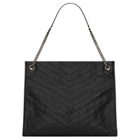SAINT LAURENT Calfskin Shoulder Bag Tubas Women's Black