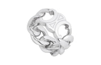 CELINE Triomphe Gourmette Ring In Brass With Rhodium Finish