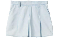 MIU MIU Low rise Pleated Chambray Skirt