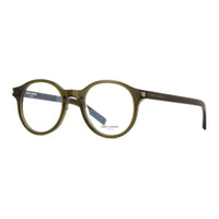 SAINT LAURENT Acetate Round Eyeglass Frames Unisex Olive Green