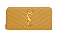 SAINT LAURENT Calfskin Wallet Women's Yellow