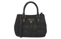 PRADA Lambskin Shoulder Bag Crossbody Bag Handbag Women's Black