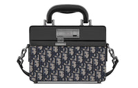 DIOR Lock Smooth Cow Leather Briefcase Shoulder Bag Crossbody Bag Handbag Men's Black