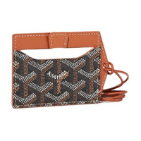 GOYARD Canvas With Calfskin Card Holder Unisex Black & Brown