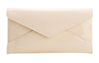 SAINT LAURENT Leather Envelope Bag Clutches Women's Ecru