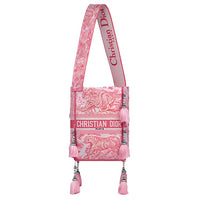 DIOR D-Bubble Collection Canvas Bucket Bag Canvas Bag Handbag Shoulder Bag Women's Pink Peony