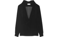 SAINT LAURENT Velvet Shawl Collar Blouse