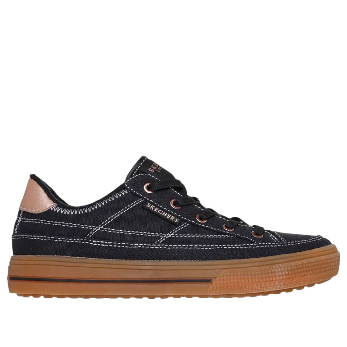 (WMNS) Skechers Arch Fit Gallery Pretty Palette 'Black' 190223-BLK