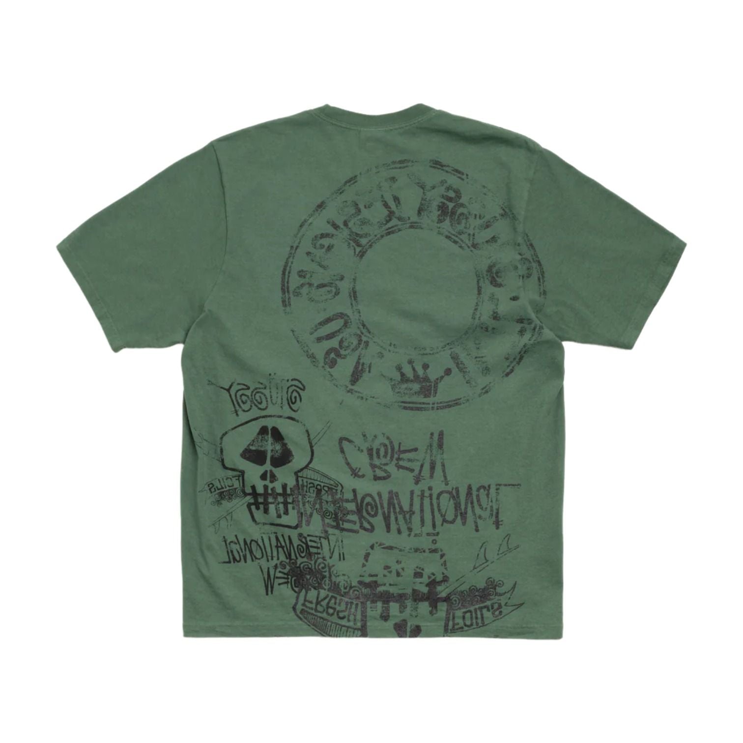 Stussy Skulls T-Shirt Pigment Dyed 'Pine' 1905177-PINE
