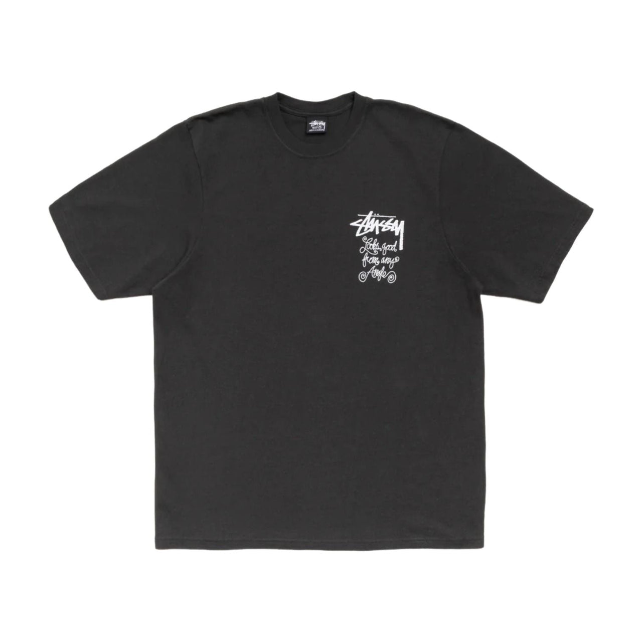 Stussy Any Angle T-Shirt Pigment Dyed 'Faded Black' 1905196-FADE