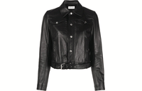 SAINT LAURENT Leather Jackets Women's Black