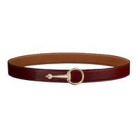 HERMES Calfskin Leather Belts Unisex Red Width: 3.2CM