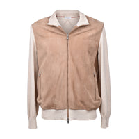 Brunello Cucinelli Suede-Panelled Knitted Jacket