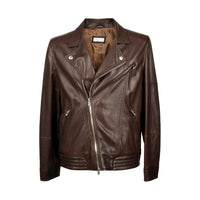 Brunello Cucinelli Perforated Zip-Up Leather Jacket