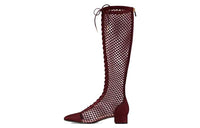 DIOR Naughtily-D Knee-high Boots Women's Burgundy