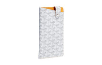 GOYARD Montmartre Canvas With Leather Cell Phone Pouch Large Size Unisex White