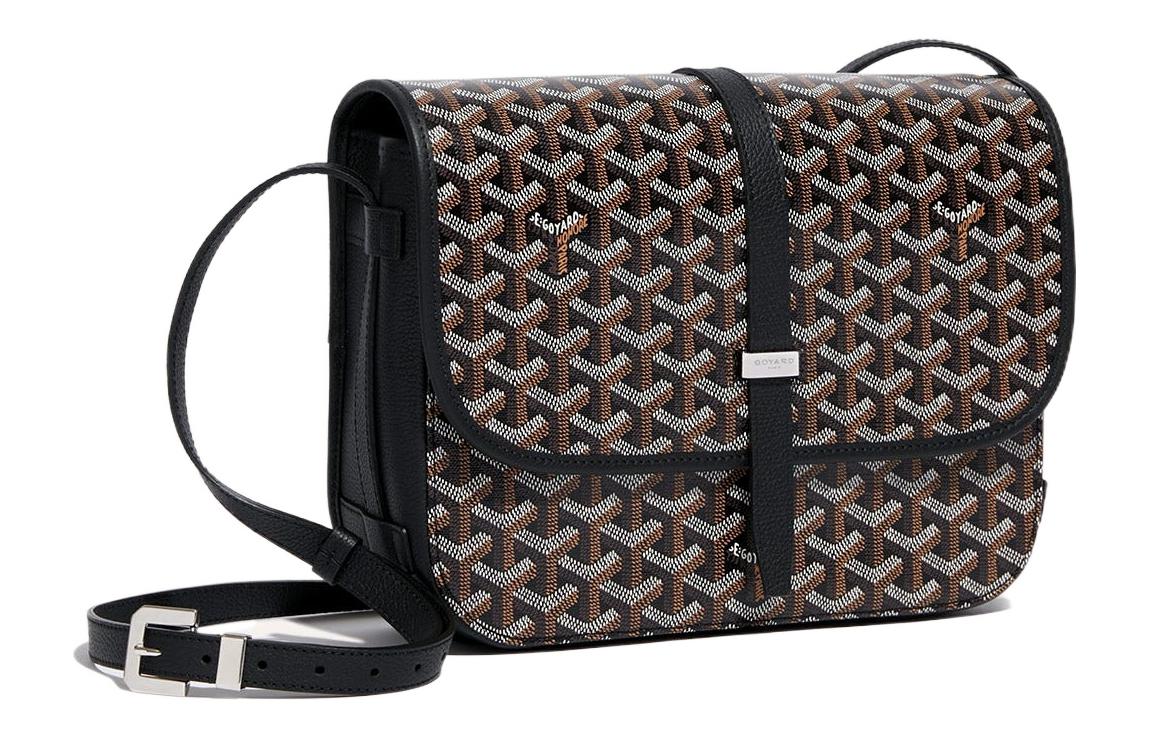 GOYARD Belvédère Canvas With Leather Crossbody Bag, Shoulder Bag Unisex Black