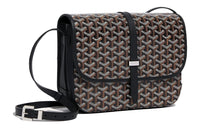 GOYARD Belvédère Canvas With Leather Crossbody Bag, Shoulder Bag Unisex Black