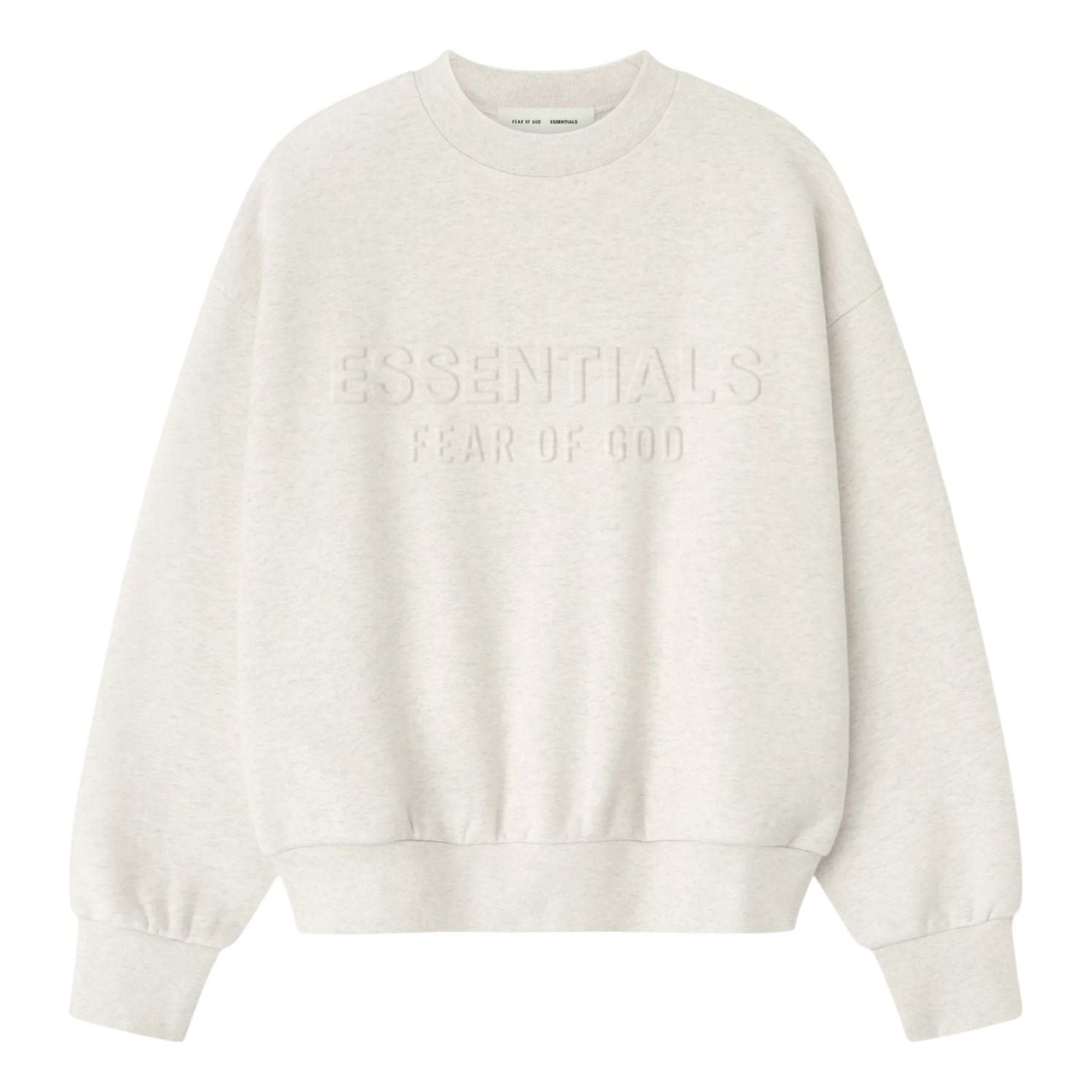 Fear of God Essentials Embossed Classic Crewneck Sweatshirt 'Oatmeal Heather' 192HO256552F