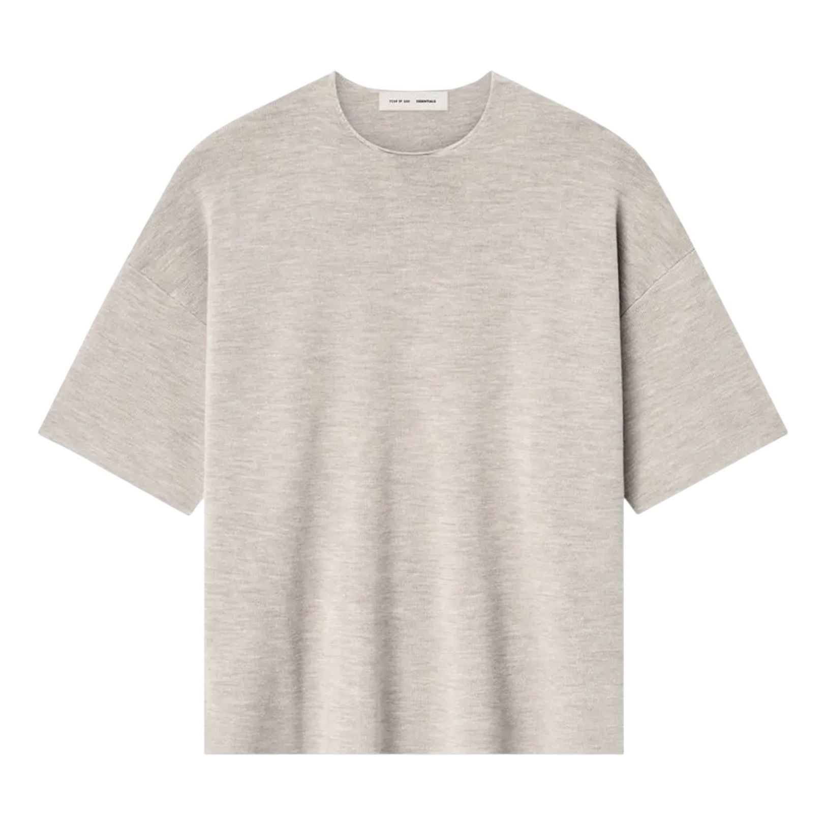 Fear of God Essentials Merino Short Sleeve Sweater 'Heather Stone' 192SP256482F