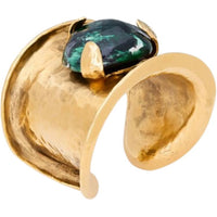 SAINT LAURENT Brass Metal Resin Enamel Bangles Unisex Gold