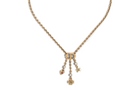 DIOR Metal Resin Crystal Necklaces Women's Gold