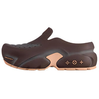 LOUIS VUITTON Shark Rubber Sole Closed Toe Slippers Men's Brown