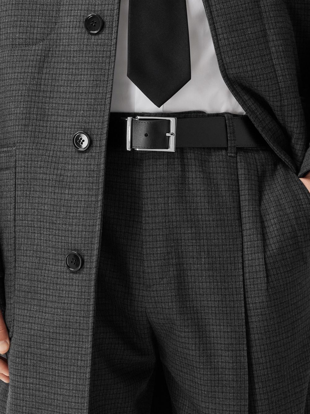 Burberry 26 Reversible Check Belt 'Black' 8064959