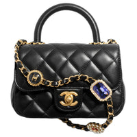 CHANEL Lambskin One Shoulder Handbags Mini Women's Black