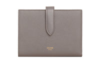 CELINE Grained Calfskin Wallet Medium Size Women's Egg Stone Color