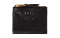 MIU MIU Nappa Leather Wallet Small Size Women's Black