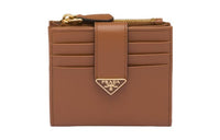 PRADA Leather Wallet Small Size Women's Brown