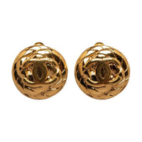 CHANEL Gold-Plated Clip-On Earrings Women's Gold