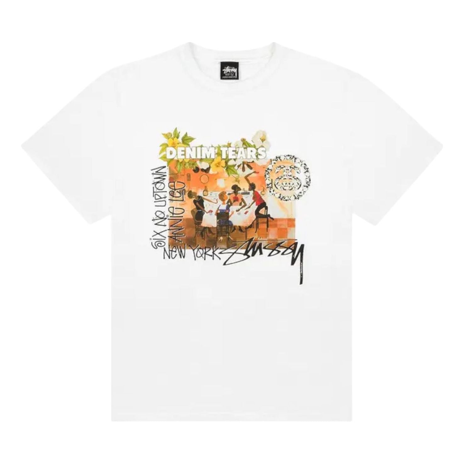 Denim Tears x Stussy Annie Lee Artist Tee 'White' 195292670120-WHIT