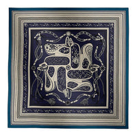 HERMES Cashmere Shawls Women's Marine Blue