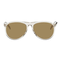 SAINT LAURENT Acetate Irregular Shape Sunglasses Women's Transparent