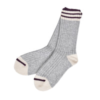 Brunello Cucinelli Striped Ribbed-Knit Cashmere Socks