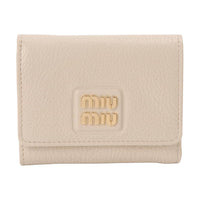 MIU MIU Leather Wallet Women's Ivory