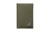 PRADA Leather Card Holder Men's Loden Green