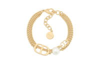 DIOR Metal, Resin, Pearl Bracelets Women's Gold