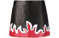MIU MIU Leather Short Skirts Women's Black