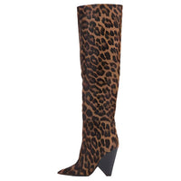 SAINT LAURENT Knee-high Boots Women's Brown Black